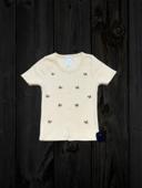 Blusa celeste con mariposas bordadas y lazos frontales — vista 1