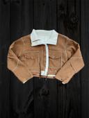 Chaqueta Corta de Corderoy Marrón con Forro Sherpa — vista 1
