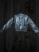 Chaqueta de cuero marrón Sandra Kell estilo bomber — vista 2