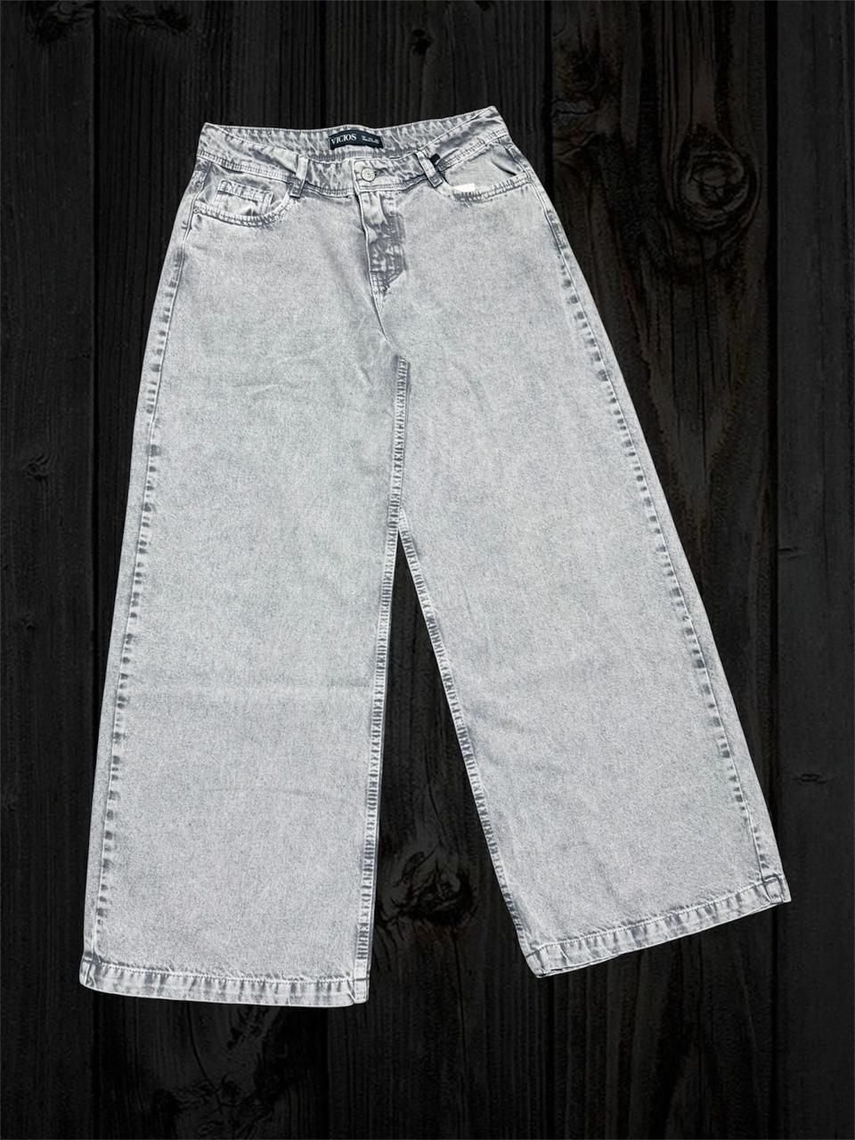 Jean Baggy de Cadera Tonos Grises — Jeans