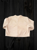 Chaqueta Biker de Cuerina Beige Con Cierres — vista 2