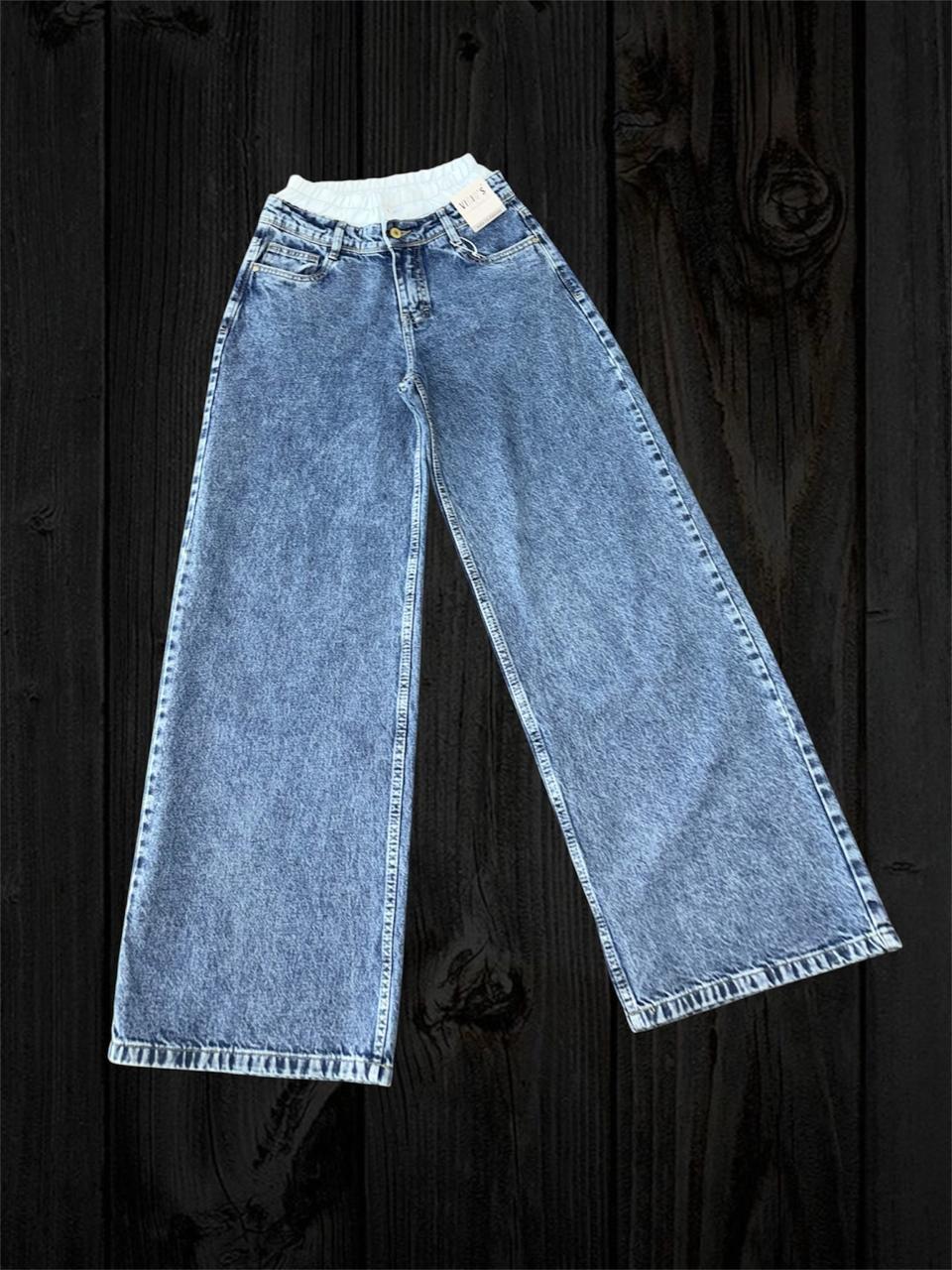 Jean Baggy Azul con Pretina Elástica